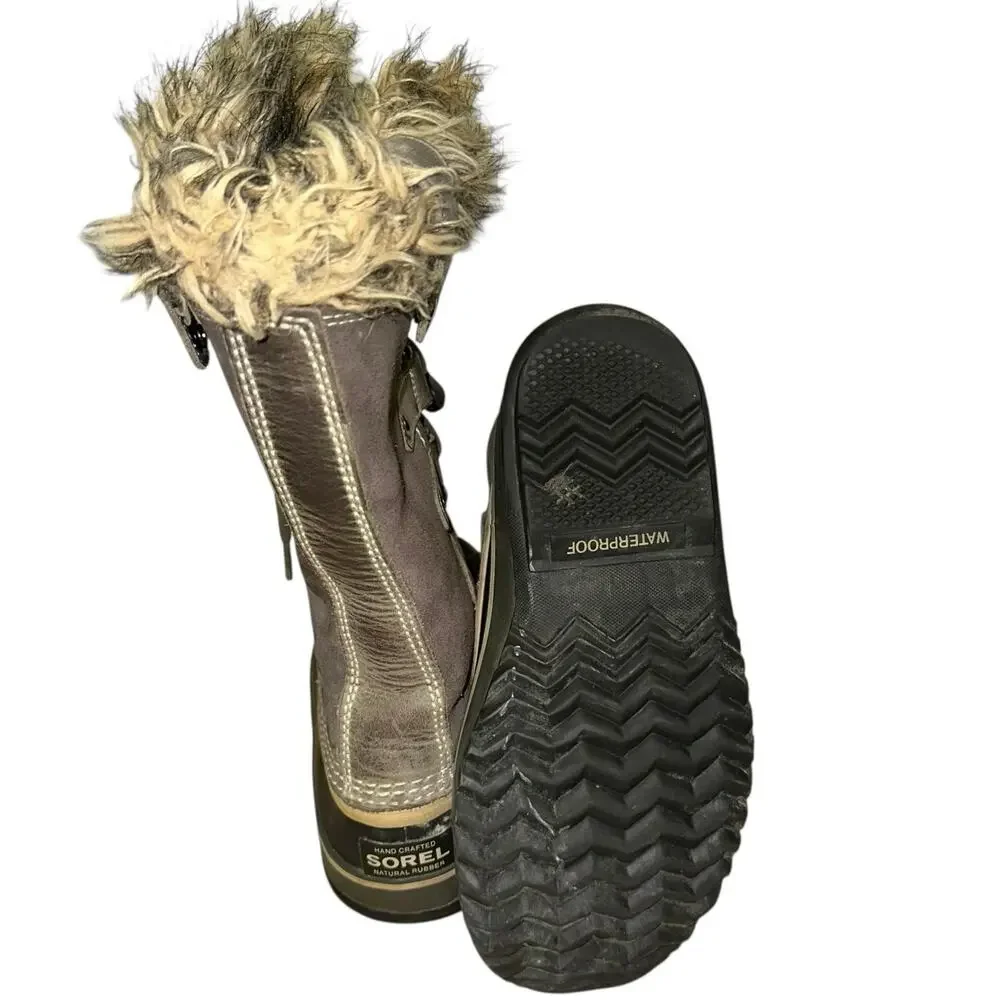 Sorel Joan of Arctic Waterproof Winter Boots Quarry‎ & Black Size 6
